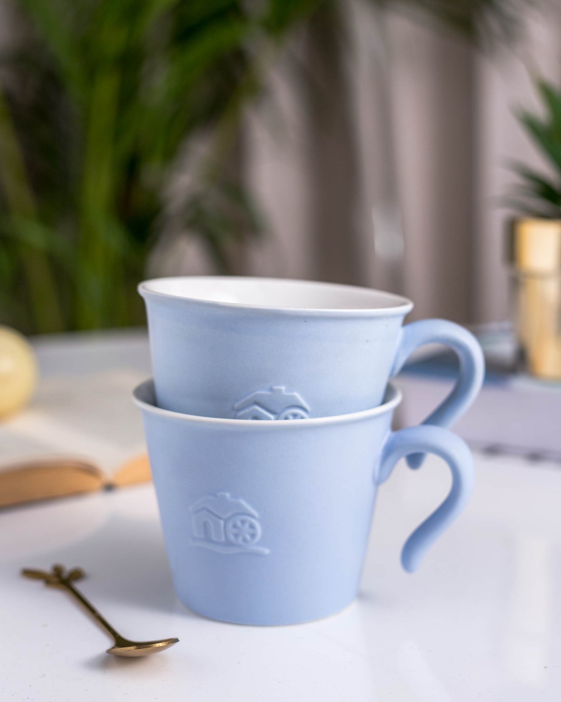'Cerulean Comfort' Coffee Mug Set of 2