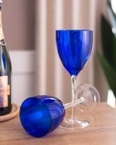 Vintage Cobailt Blue Champagne Glass - Set of 2