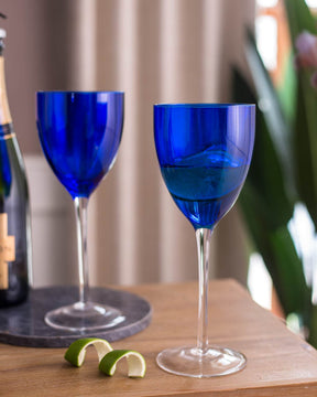 Vintage Cobailt Blue Champagne Glass - Set of 2