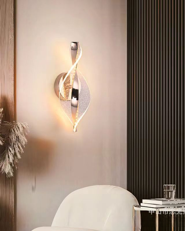 Crystal-Embedded LED Wall Sconce 