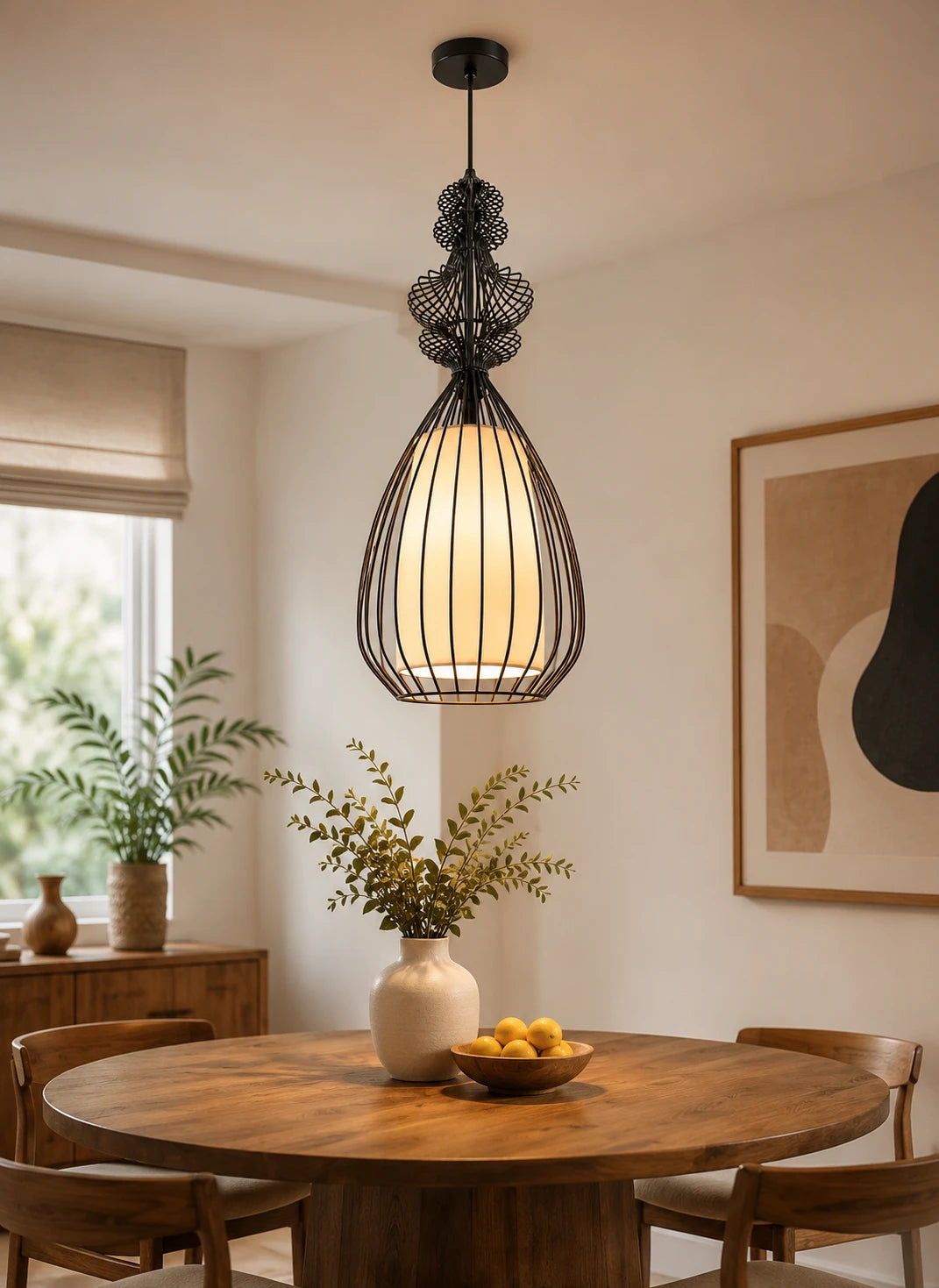 Teardrop Wire Cage Pendant Light 