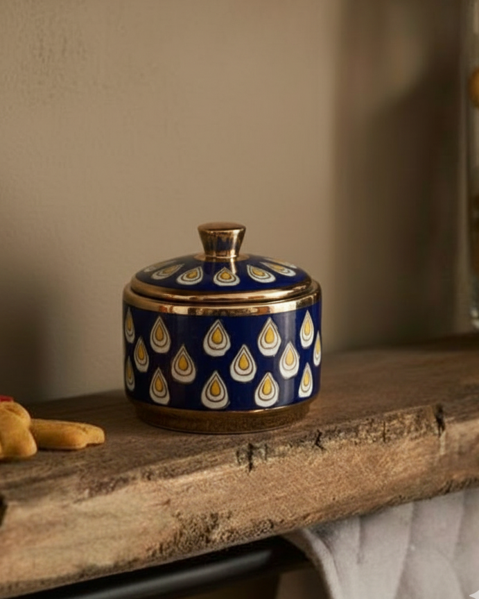 Royal Raindrop Storage Jar With Lid - Medium 