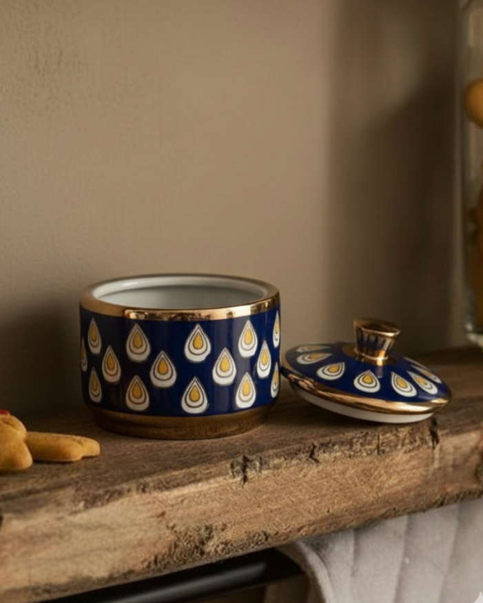 Royal Raindrop Storage Jar With Lid - Medium 