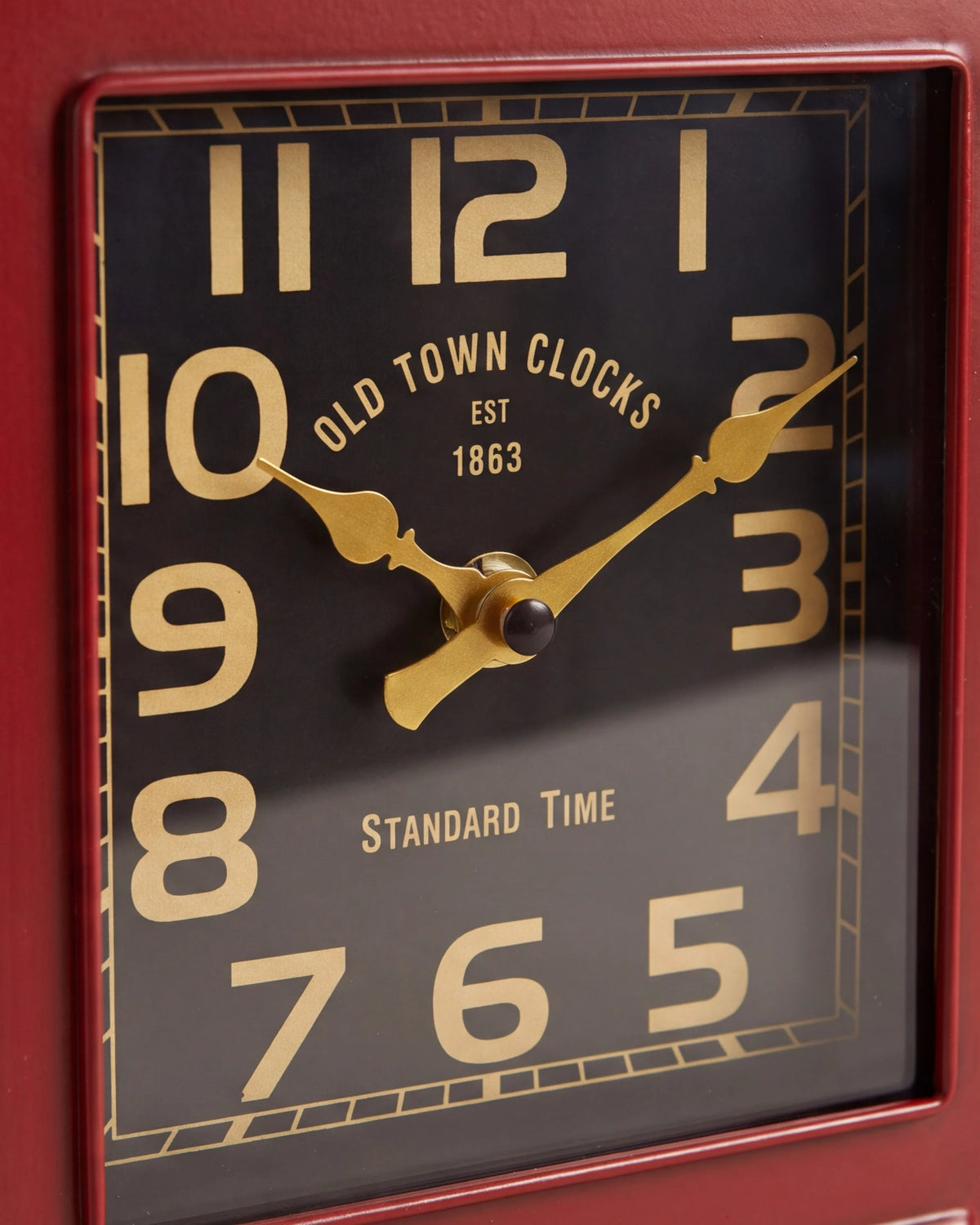 Old Town London Telephone Booth Clock - Red
