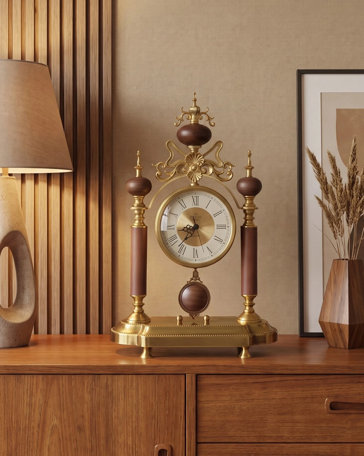 The Imperial Gilt and Mahogany Mantel Clock