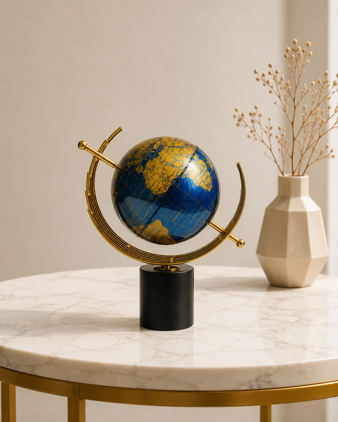 Winged Meridian Globe Tabletop Accent