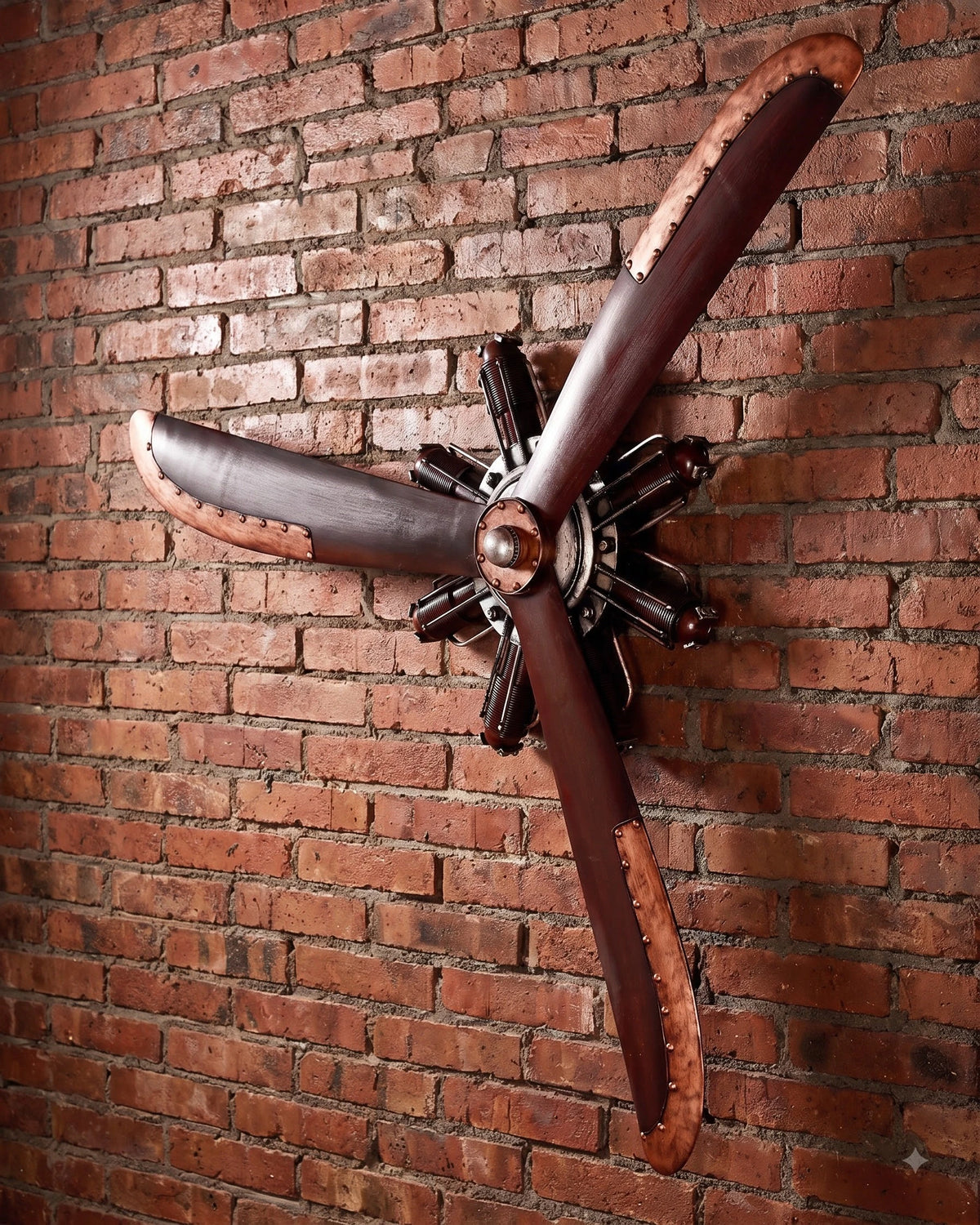 Vintage Radial Engine Propeller Wall Accent