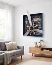 The Aviator’s Blueprint Propeller Wall Clock