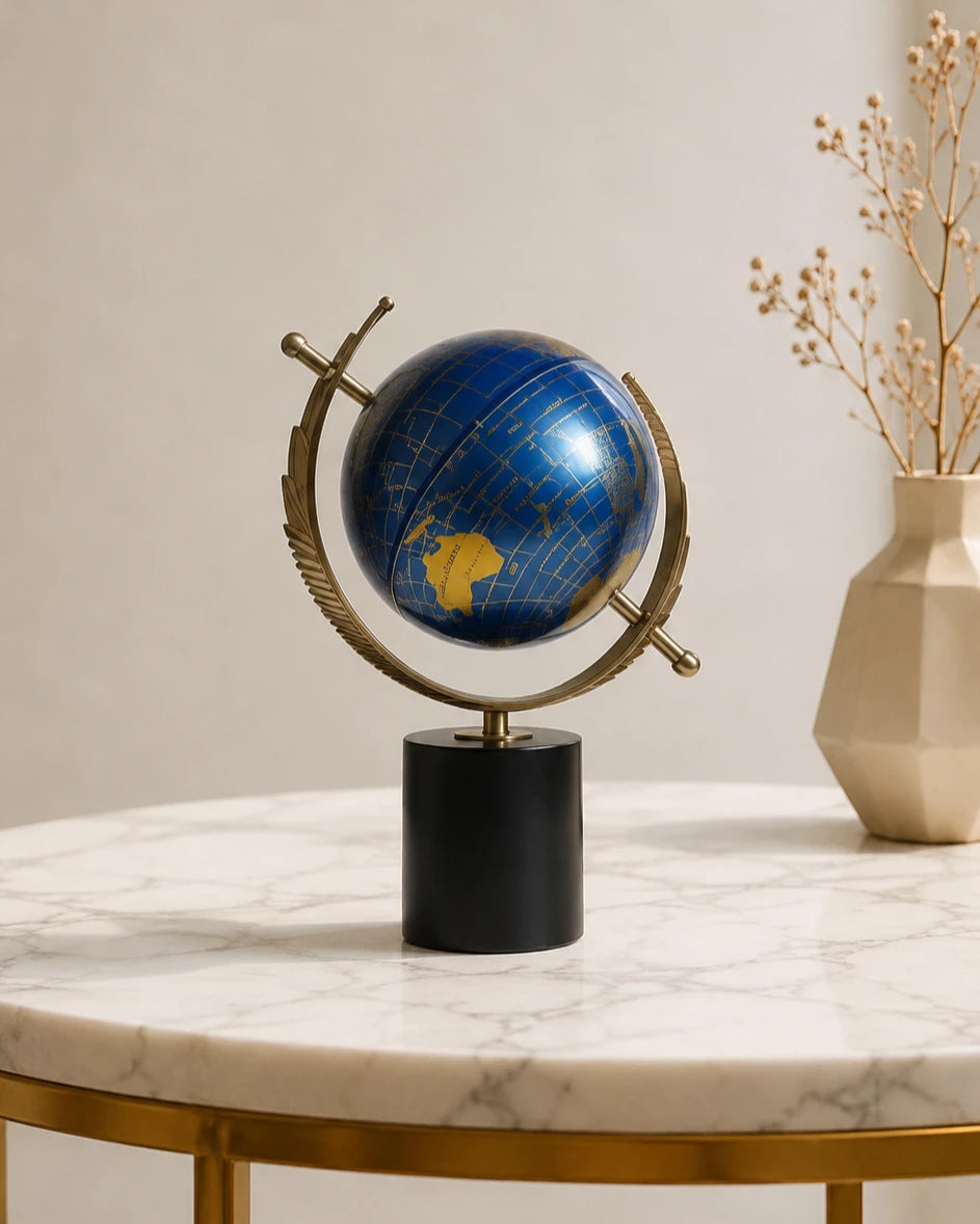 Winged Meridian Globe Tabletop Accent