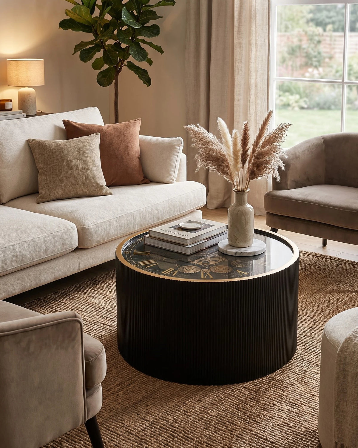 Gear Fusion Coffee Table with Clock Top - Small