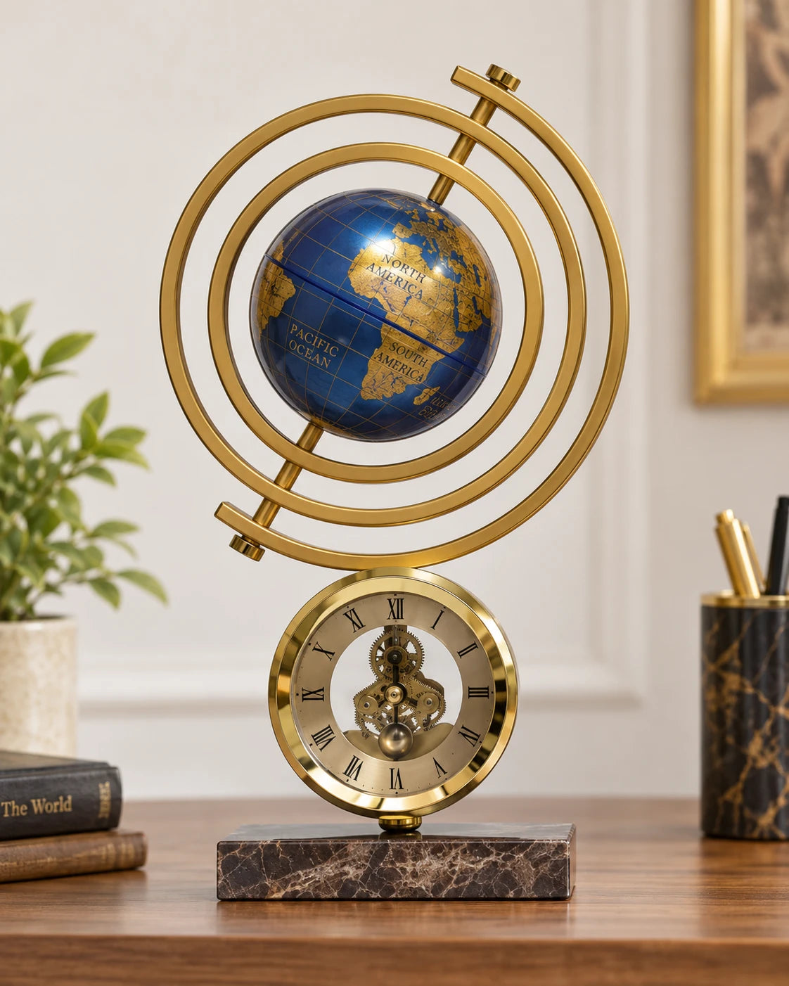 Meridian Armillary Globe Clock