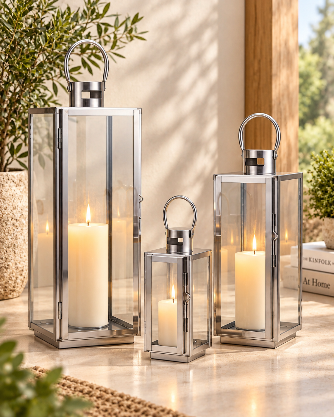 Luminara Tall Lantern Candle Holder - Set Of 3