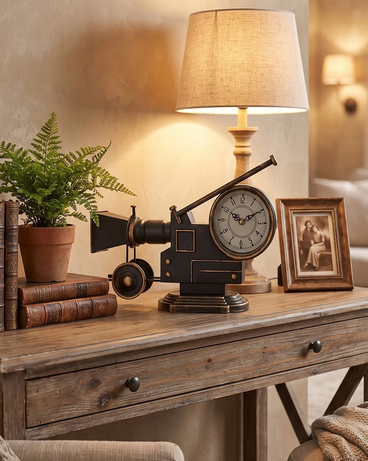 Vintage Cinema Projector Desk Clock