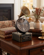 Vintage Parisian Gramophone Mantel Clock
