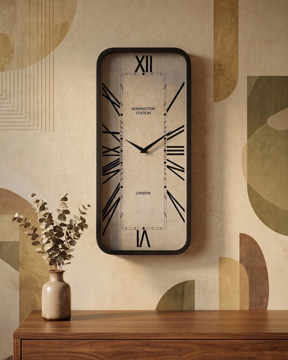 Vintage Kensington Station Rectangular Wall Clock