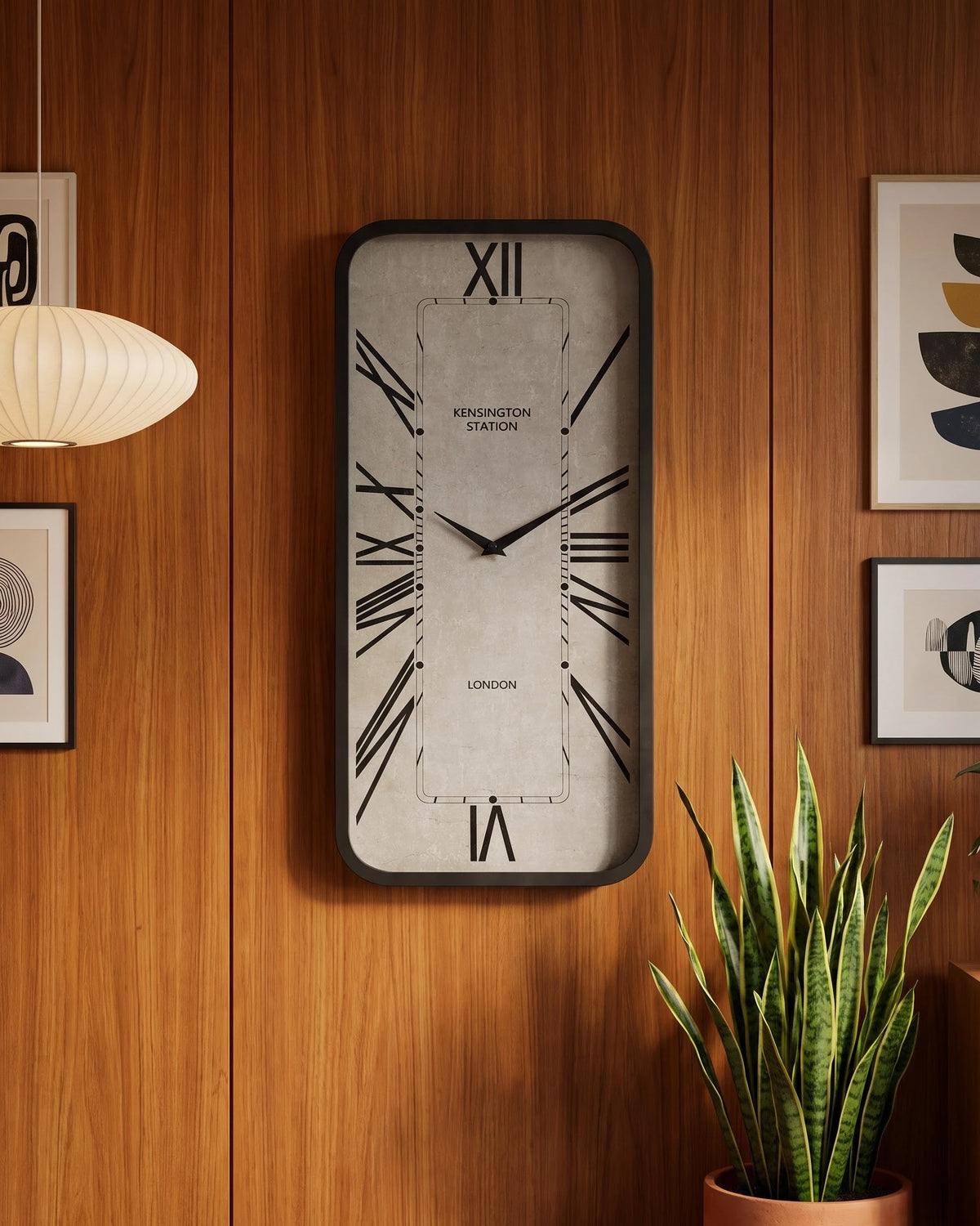 Vintage Kensington Station Rectangular Wall Clock