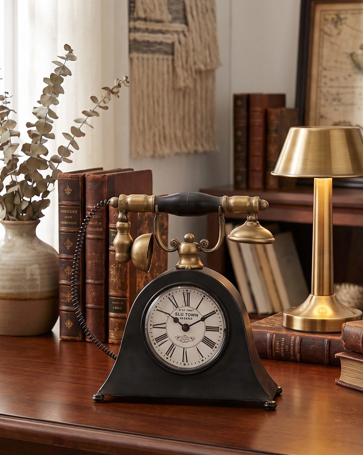 Antique Telephone Mantel Clock