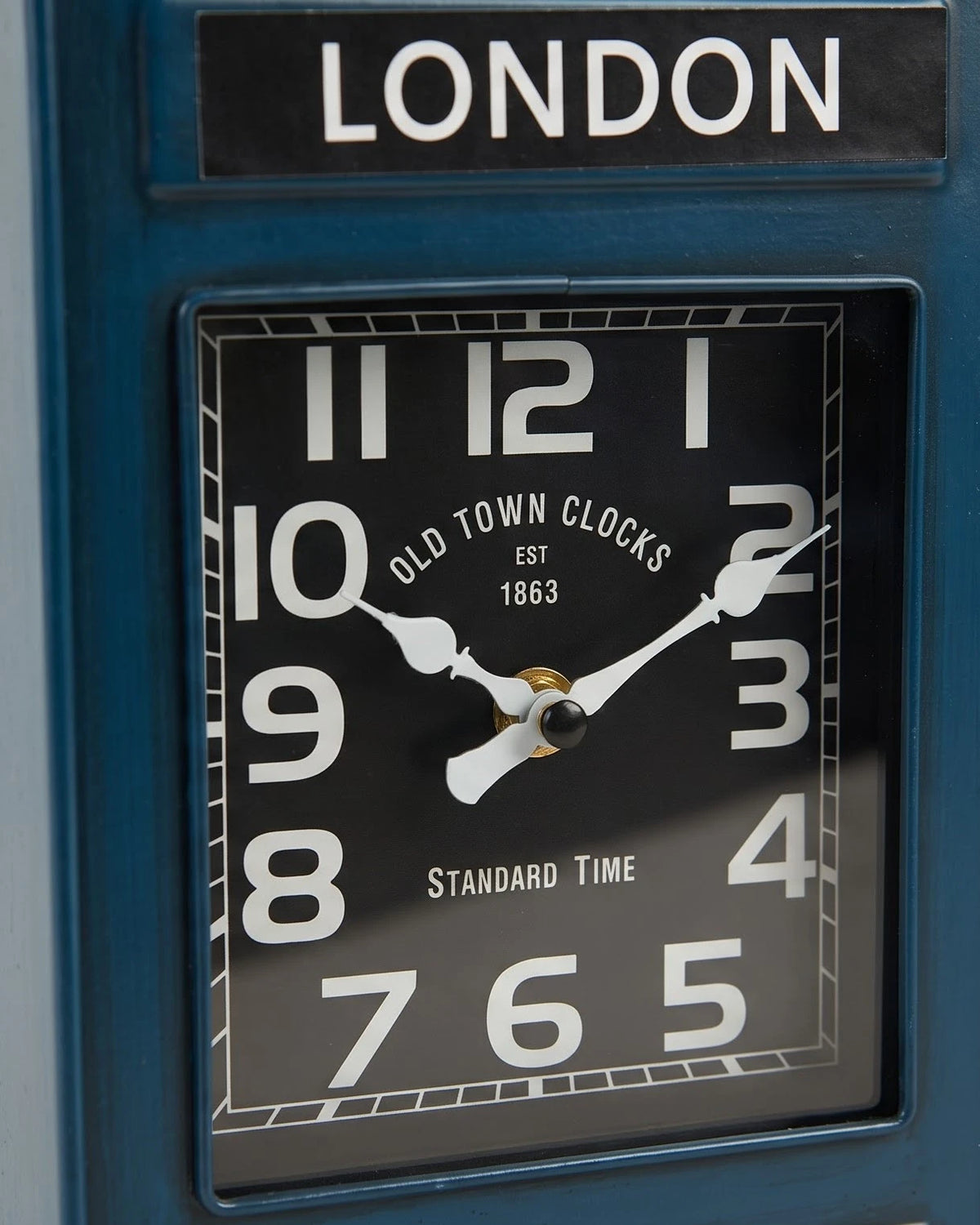Old Town London Telephone Booth Clock - Blue