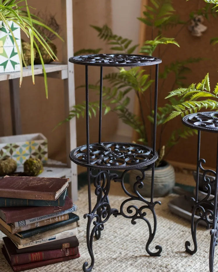 Cast Iron Flower Pot Accent Table - The Decor Kart 