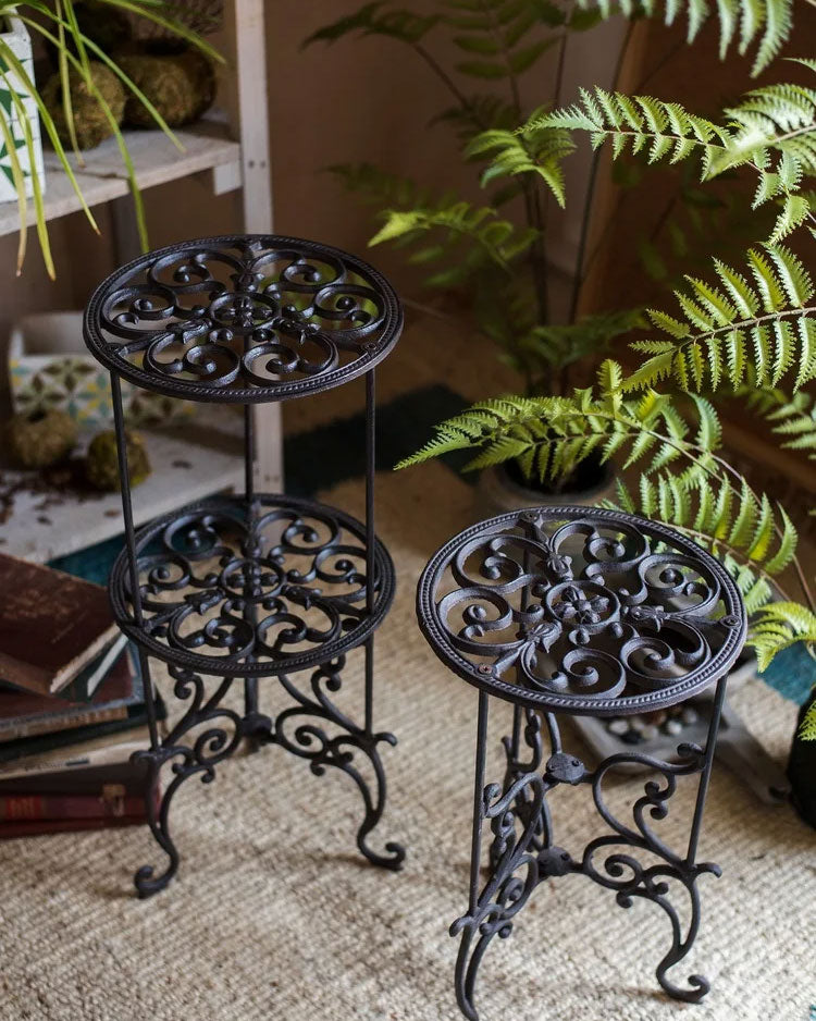 Cast Iron Flower Pot Accent Table - The Decor Kart 
