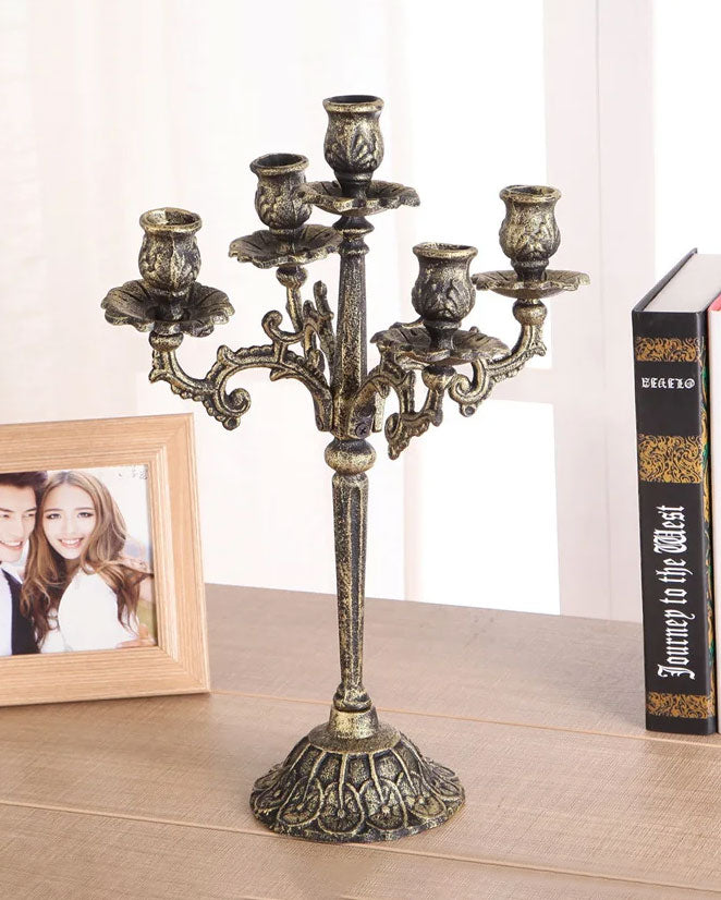 'Constantinople' Cast Iron 5 Arm Candelabra - The Decor Kart 