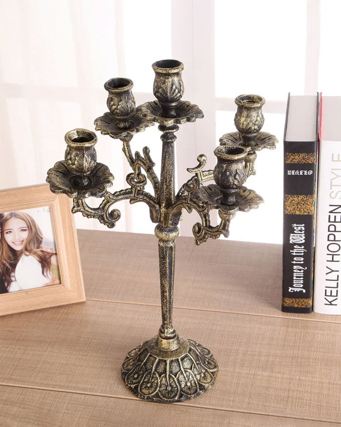 'Constantinople' Cast Iron 5 Arm Candelabra - The Decor Kart 