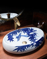 Bamboo Leaf Porcelain Counter Top Basin