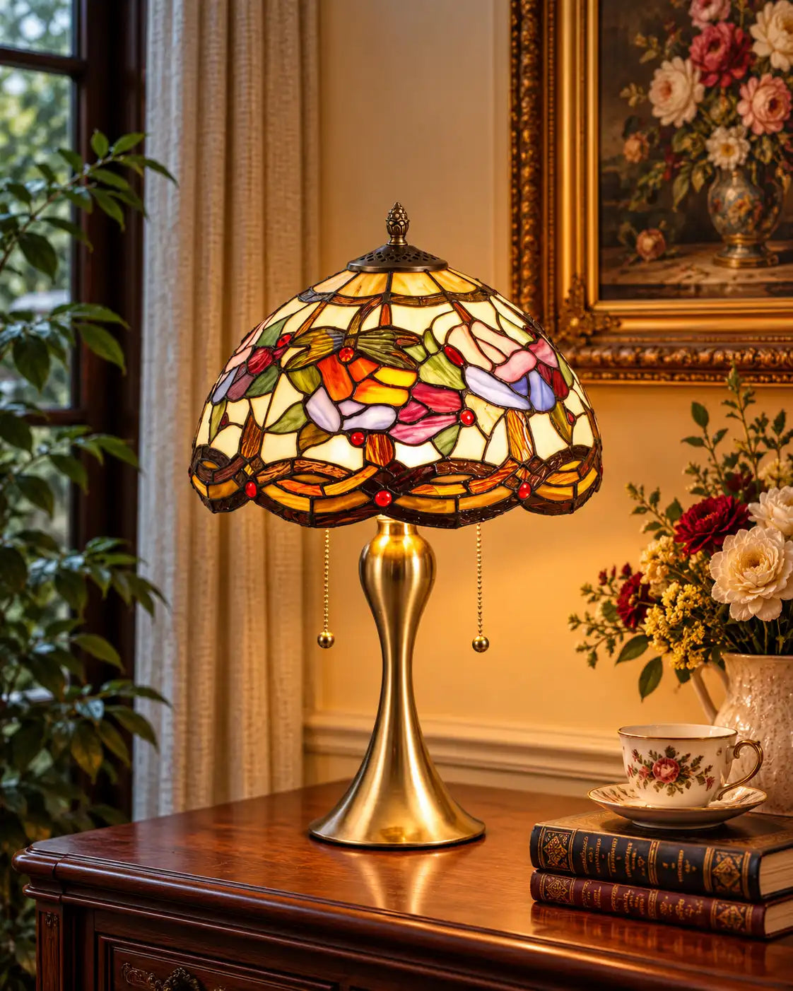 Victorian Blossom Tiffany Table Lamp