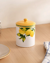 Lemon Orchard Ceramic Jar With Lid 