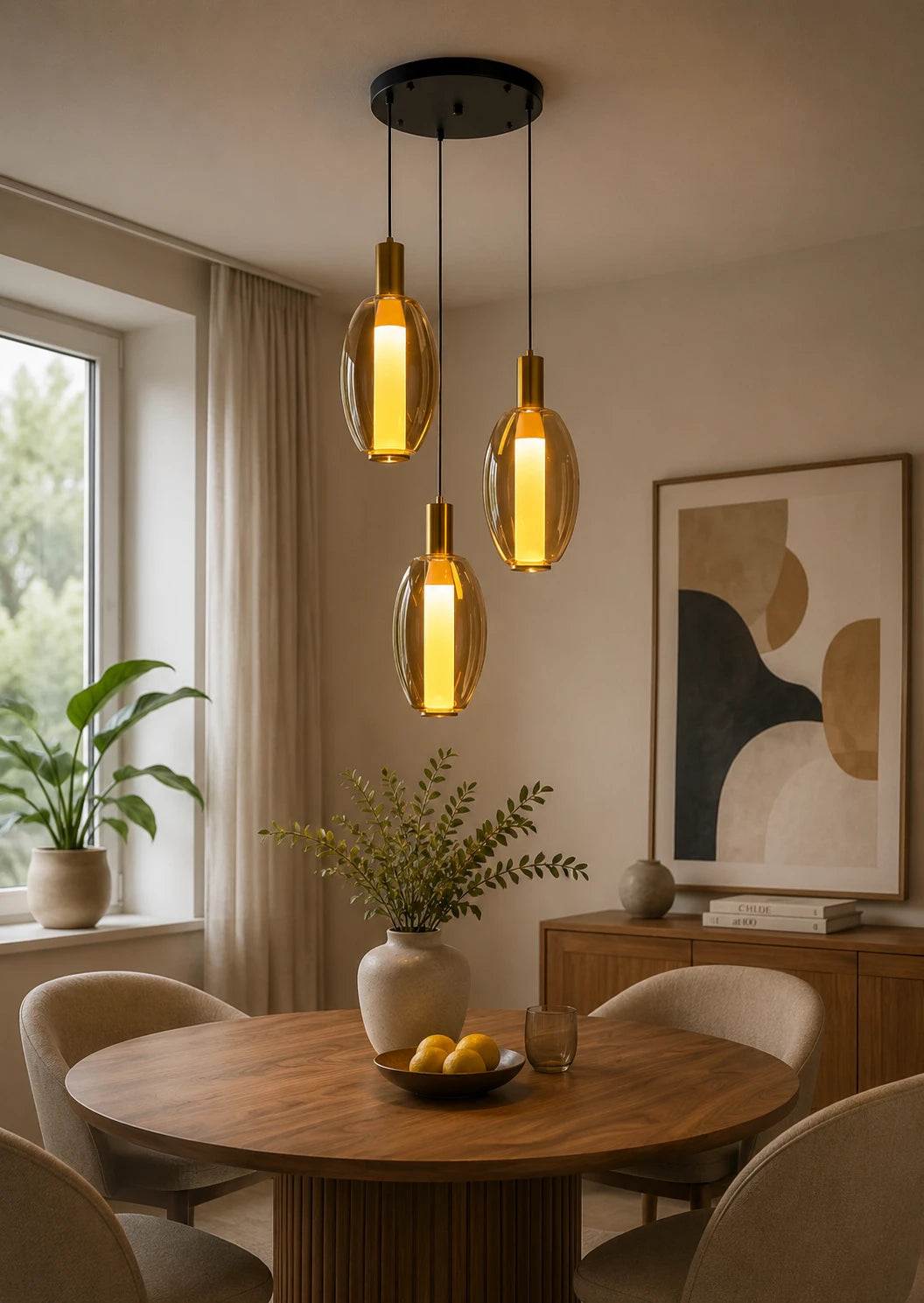 Golden Capsule Cluster Pendant Light