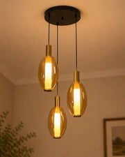 Golden Capsule Cluster Pendant Light