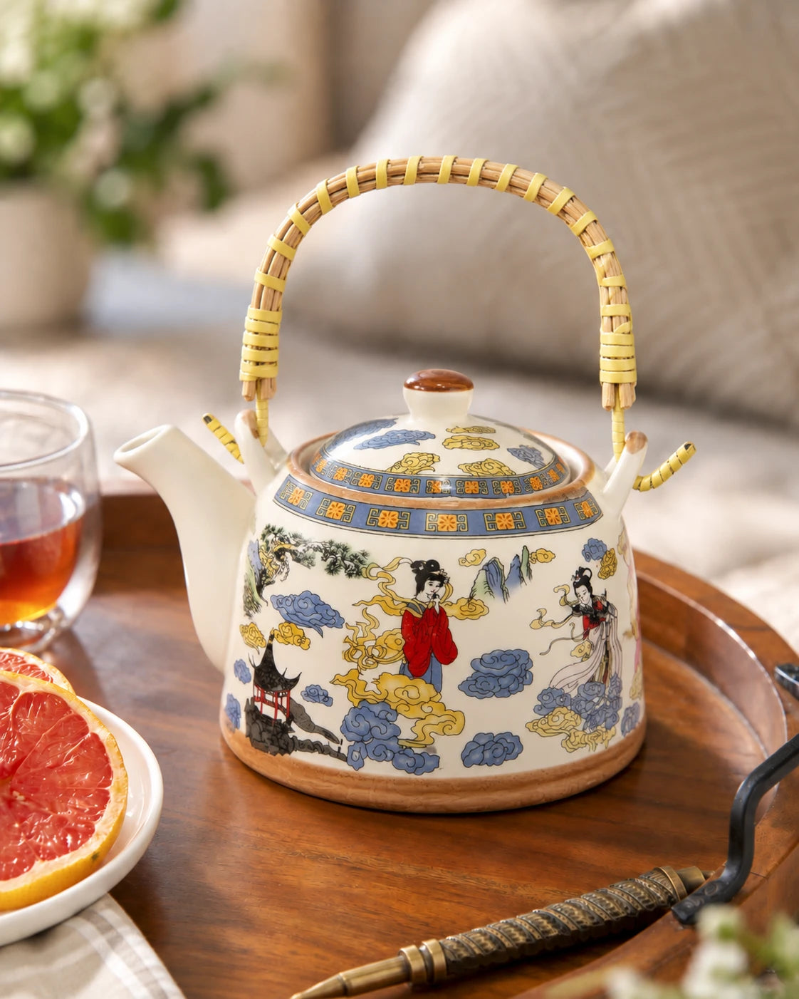 Celestial Pavilion Ceramic Tea Kettle