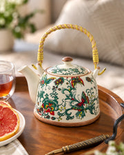 Floral Butterflies Ceramic Tea Kettle