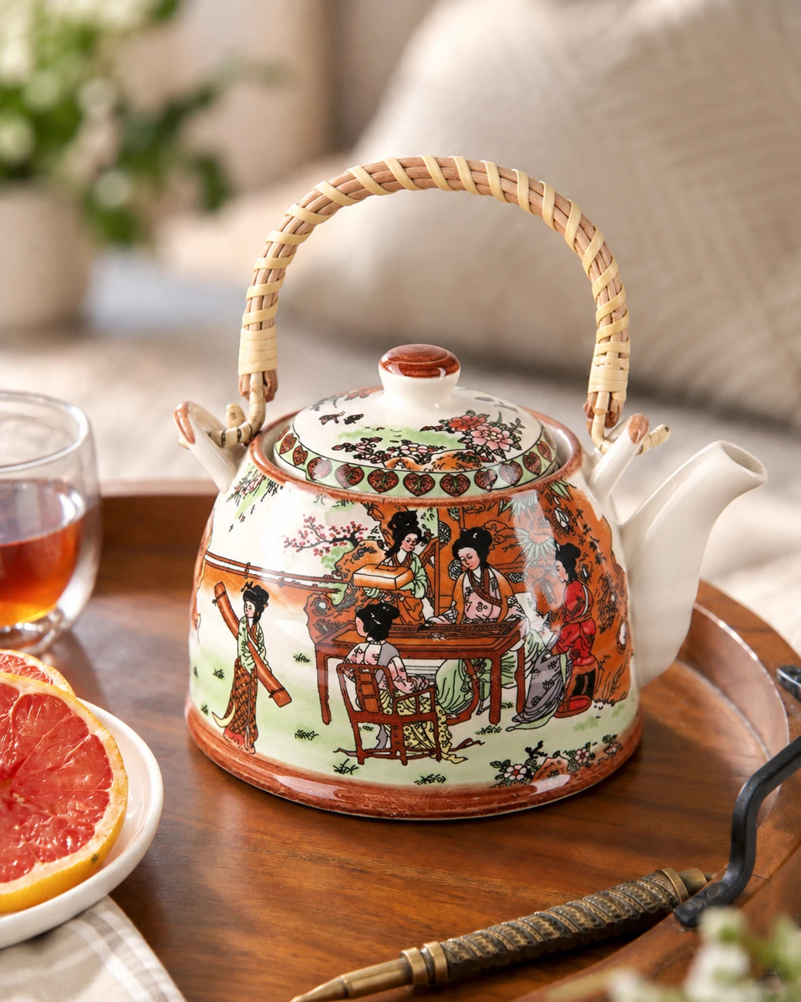 Court Gathering Ceramic Tea Kettle