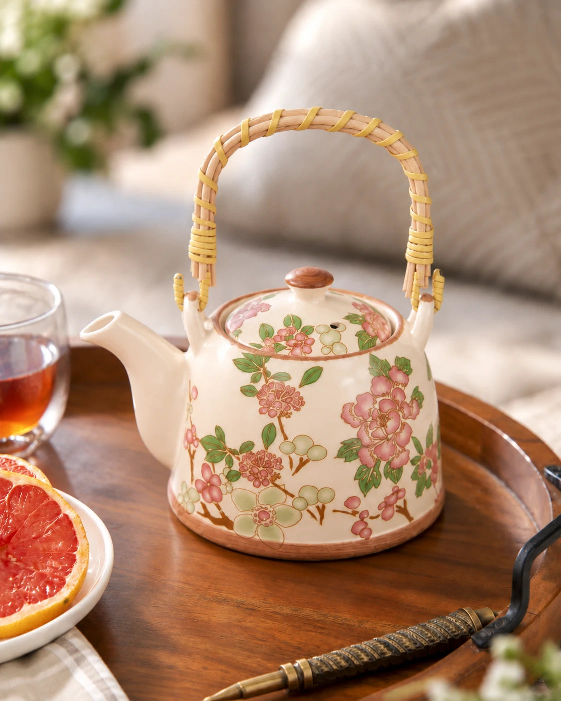 Blossom Weave Ceramic Tea Kettle