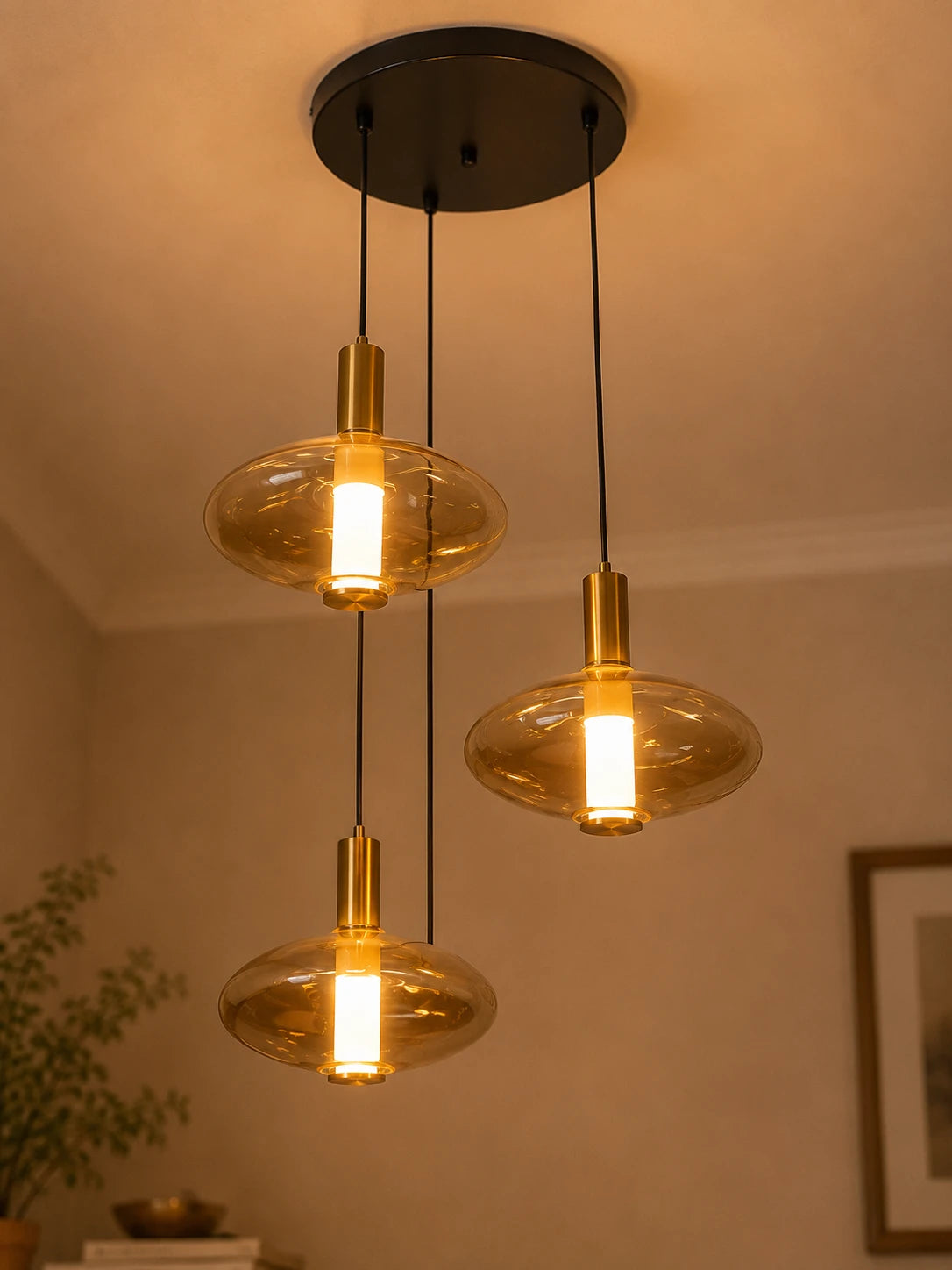 Flat Orb Cluster Pendant Light