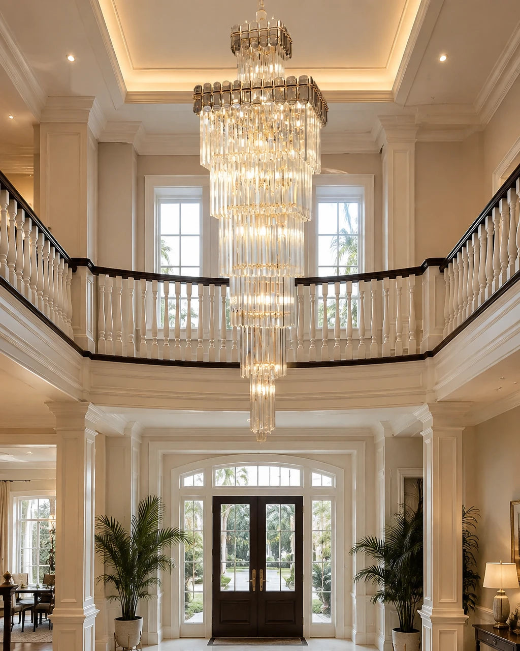 Royal Crystal Tower Double Height Chandelier 