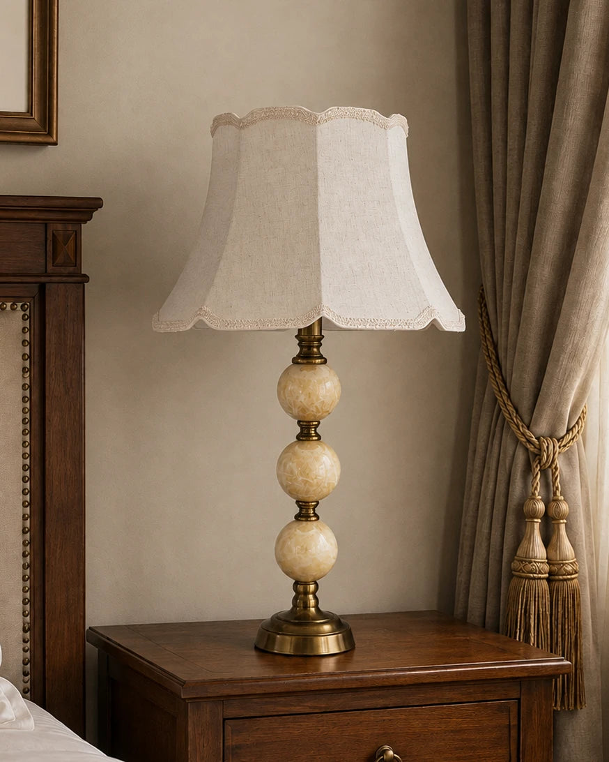 The Marbled Tri-Sphere Onyx Table Lamp 