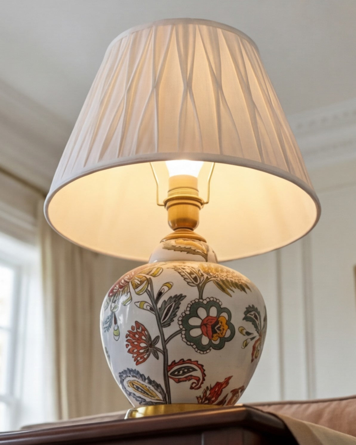 Floral Ceramic Table Lamp 