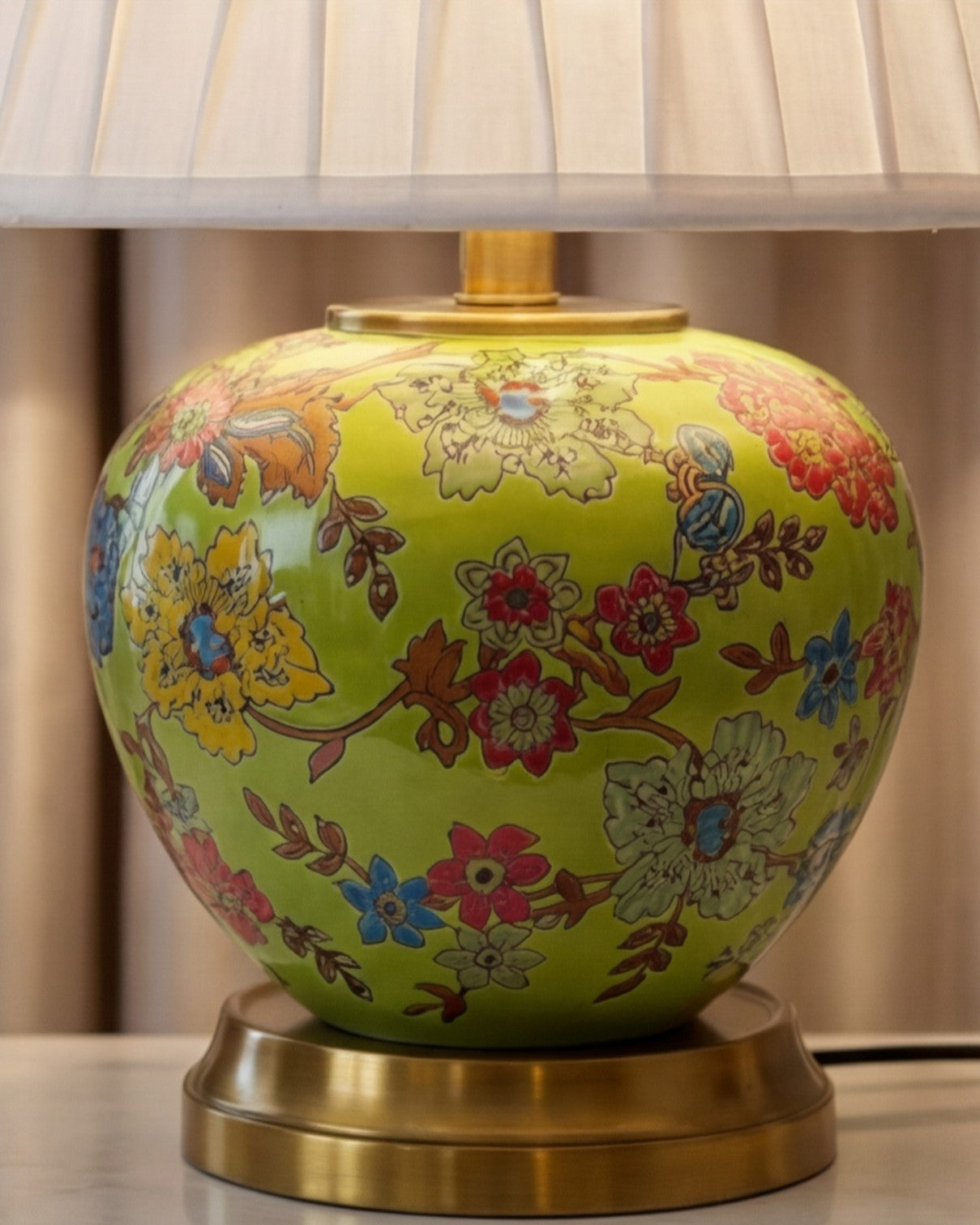 Classic Floral Ceramic Table Lamp 