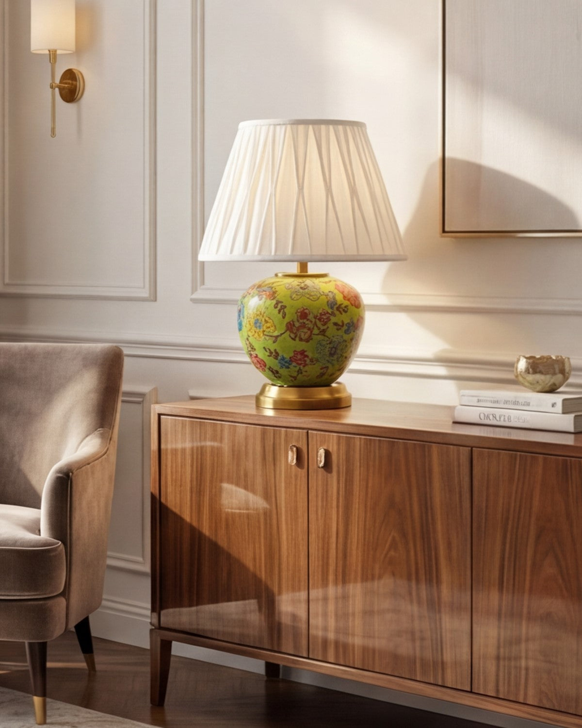 Classic Floral Ceramic Table Lamp 