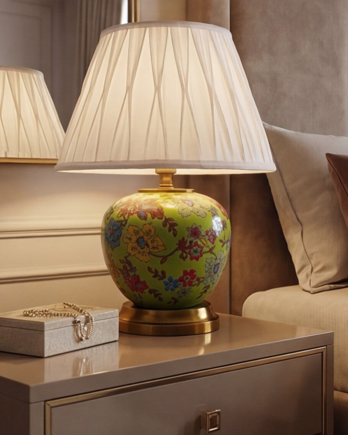 Classic Floral Ceramic Table Lamp 