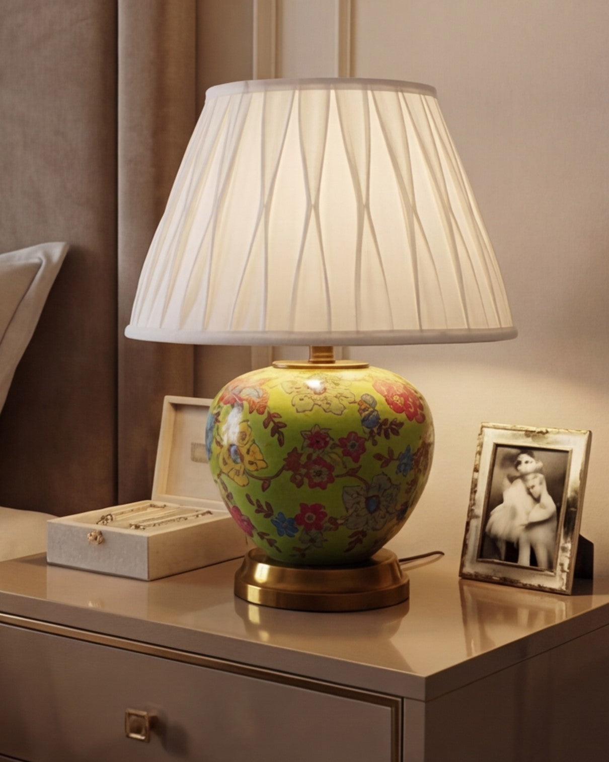 Classic Floral Ceramic Table Lamp 