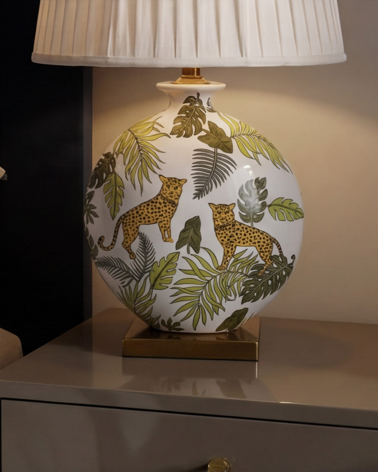 Leopard Print Ceramic Table Lamp 