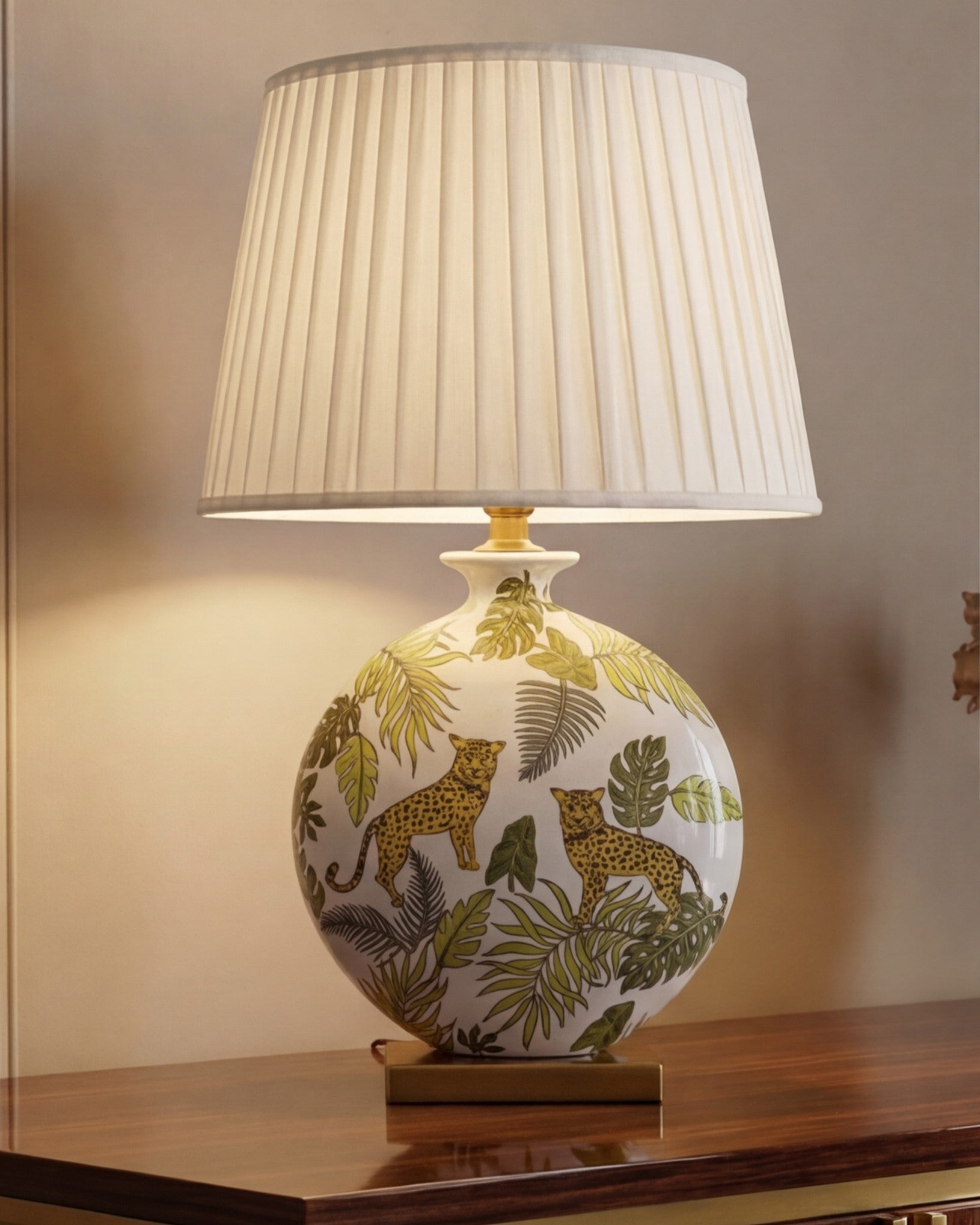 Leopard Print Ceramic Table Lamp 