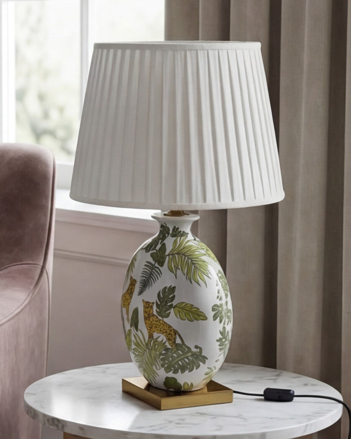 Leopard Print Ceramic Table Lamp 