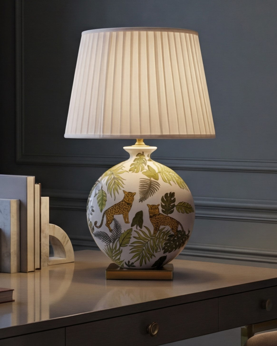 Leopard Print Ceramic Table Lamp 