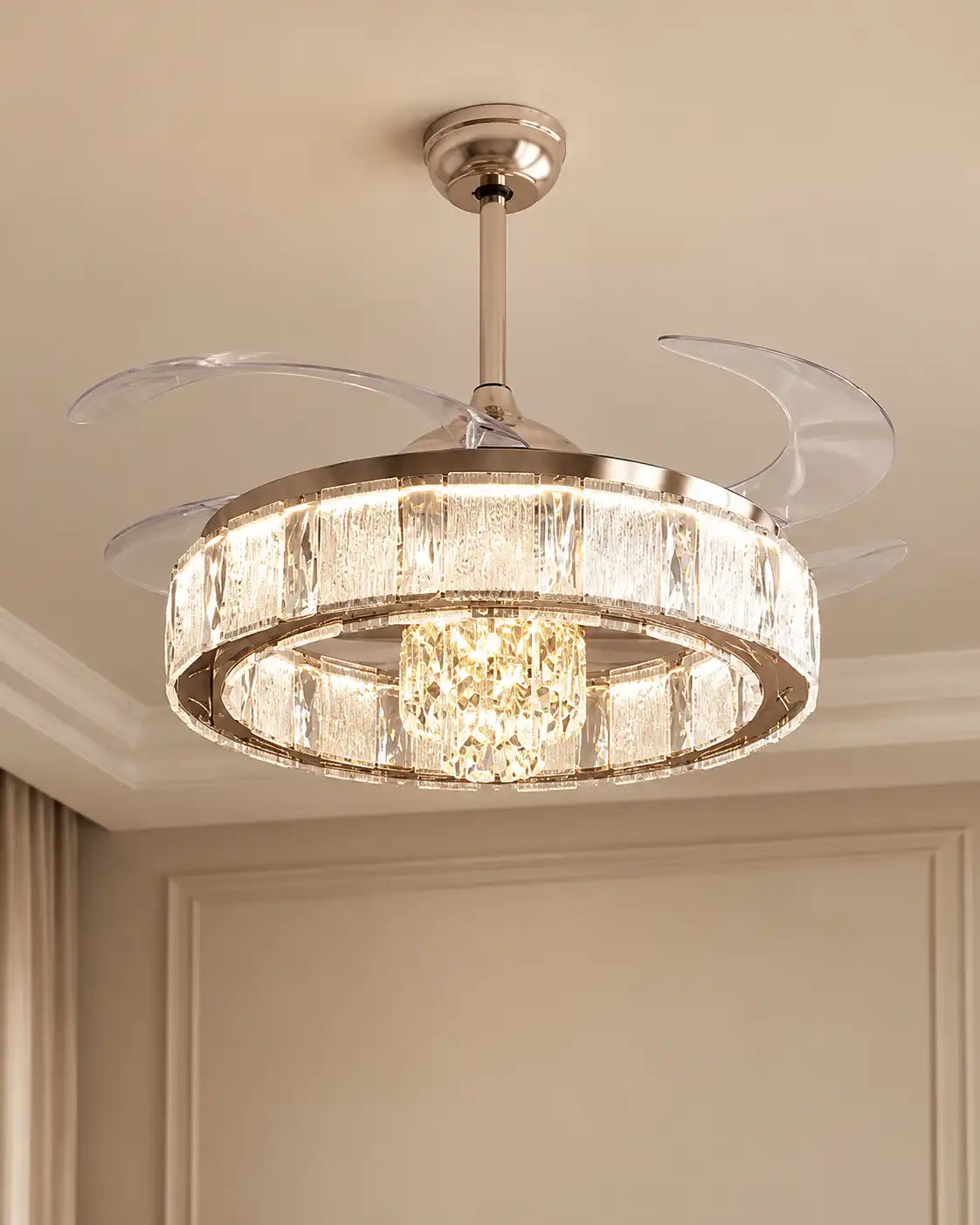 Crystal Zephyr Fan Chandelier