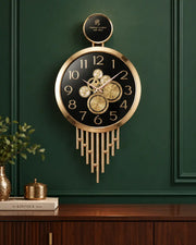 Gearfall Black and Gold Wall Clock