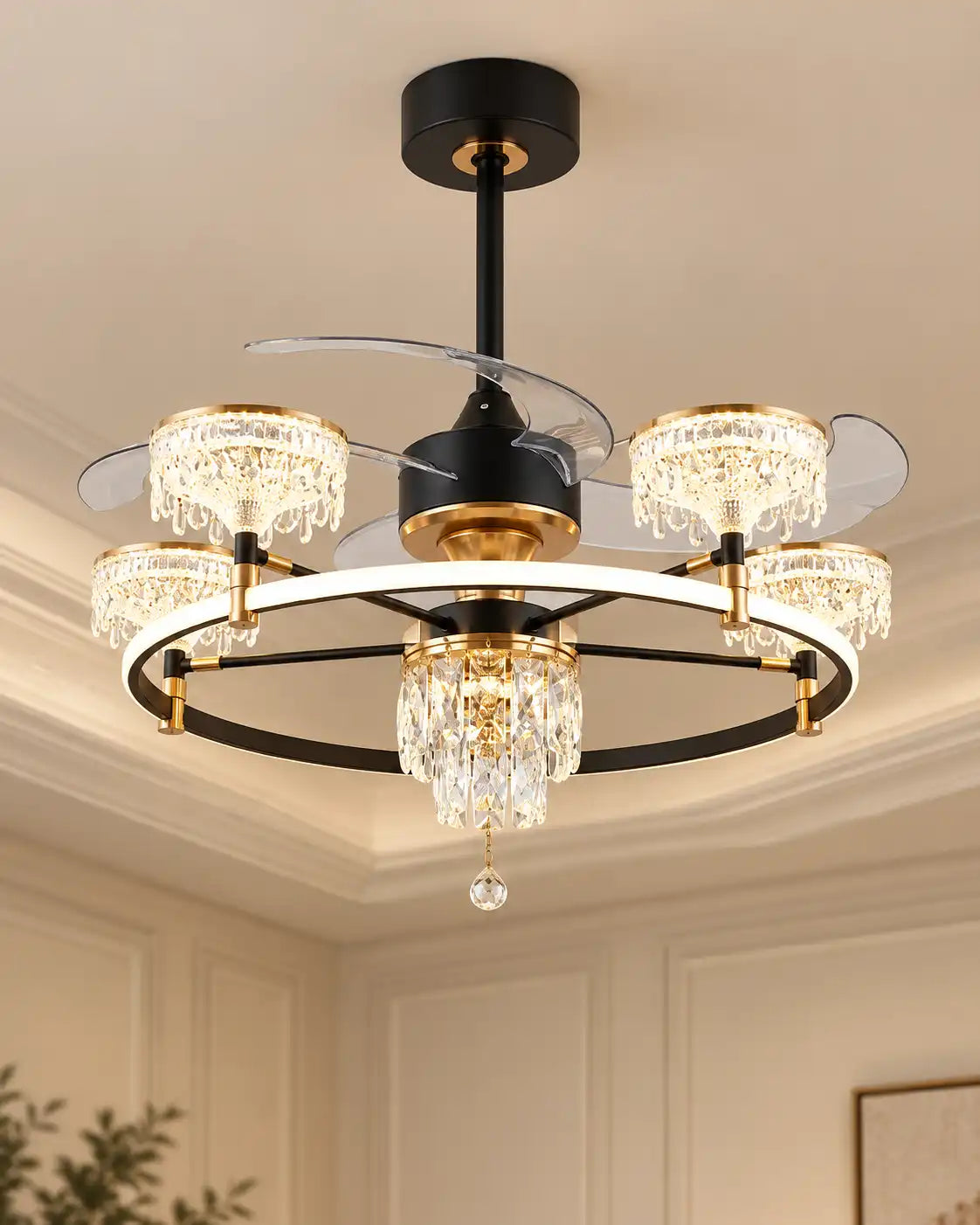 Orbit Arc Ceiling Fan Chandelier